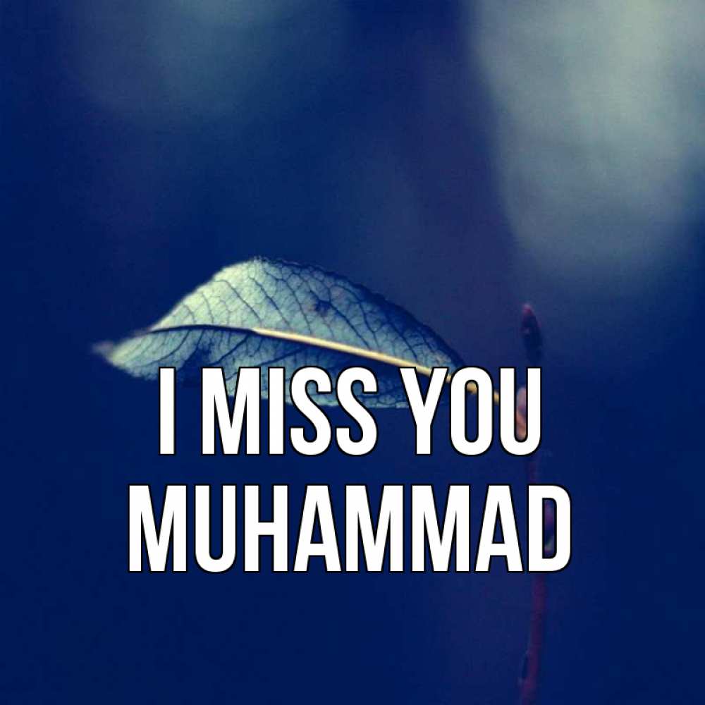 Greetings card с именем, Muhammad I miss you одна ветка 1 Greetings with text for free download 