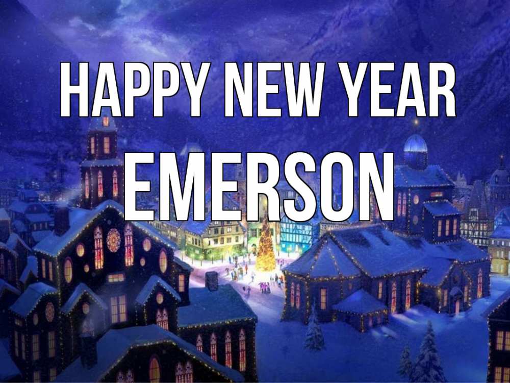 Greetings card с именем, Emerson Happy New Year новый год Greetings with text for free download 