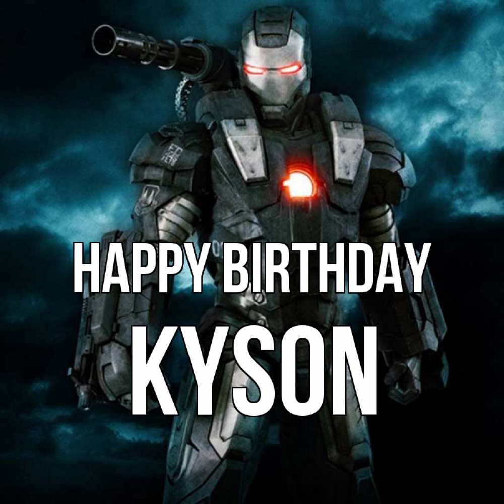 Greetings card с именем, Kyson Happy Birthday марвел супергерой в новом костюме Greetings with text for free download 