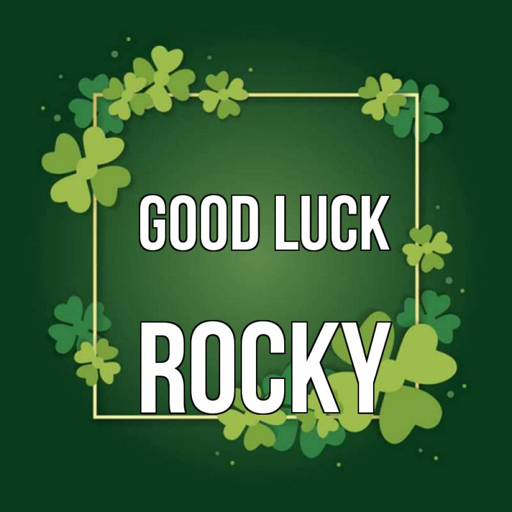 Greetings card с именем, Rocky Good luck квадратная рамка 3 Greetings with text for free download 