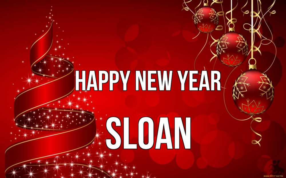 Greetings card с именем, Sloan Happy New Year новый год Greetings with text for free download 