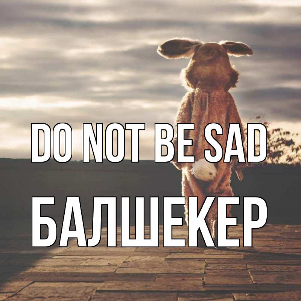 Greetings card с именем, БАЛШЕКЕР Do not be sad со спины Greetings with text for free download 