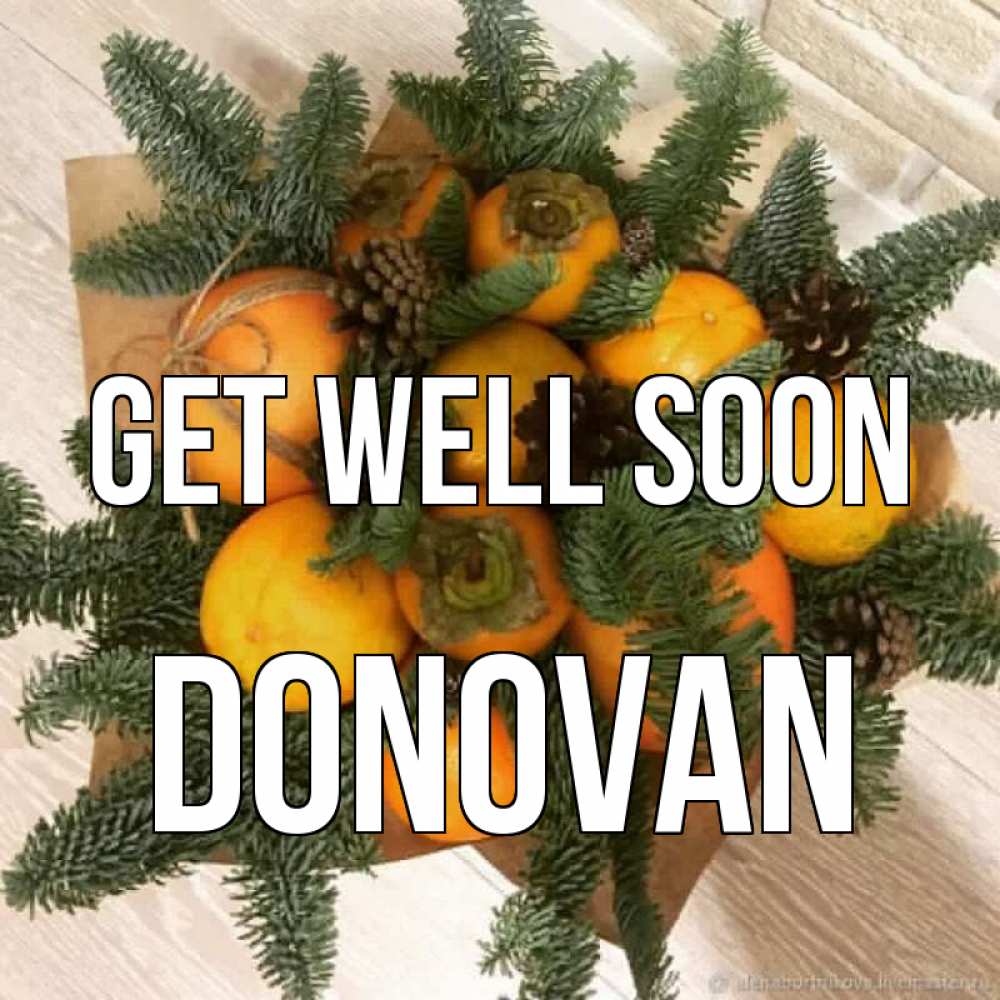 Greetings card с именем, Donovan Get well soon апельсины и хурьма Greetings with text for free download 