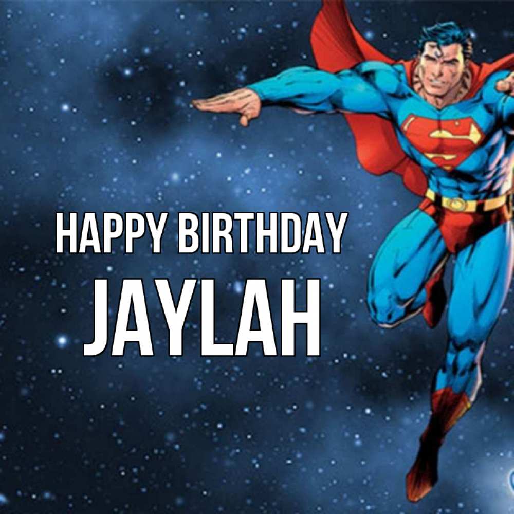 Greetings card с именем, Jaylah Happy Birthday супергерой Greetings with text for free download 