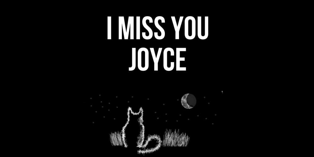 Greetings card с именем, Joyce I miss you кот Greetings with text for free download 