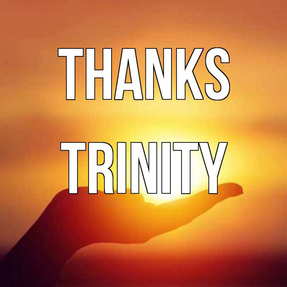 Greetings card с именем, Trinity Thanks закат Greetings with text for free download 