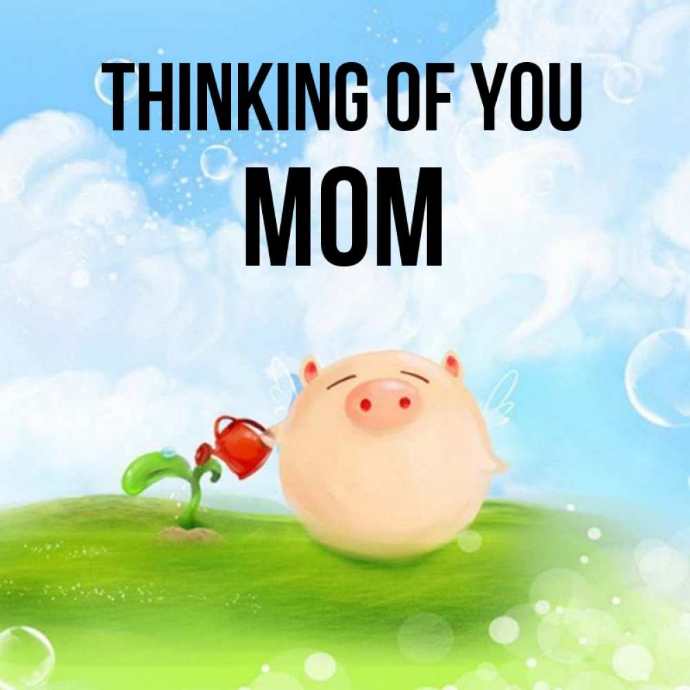 Greetings card с именем, mom Thinking of you позитивная свинюшка Greetings with text for free download 