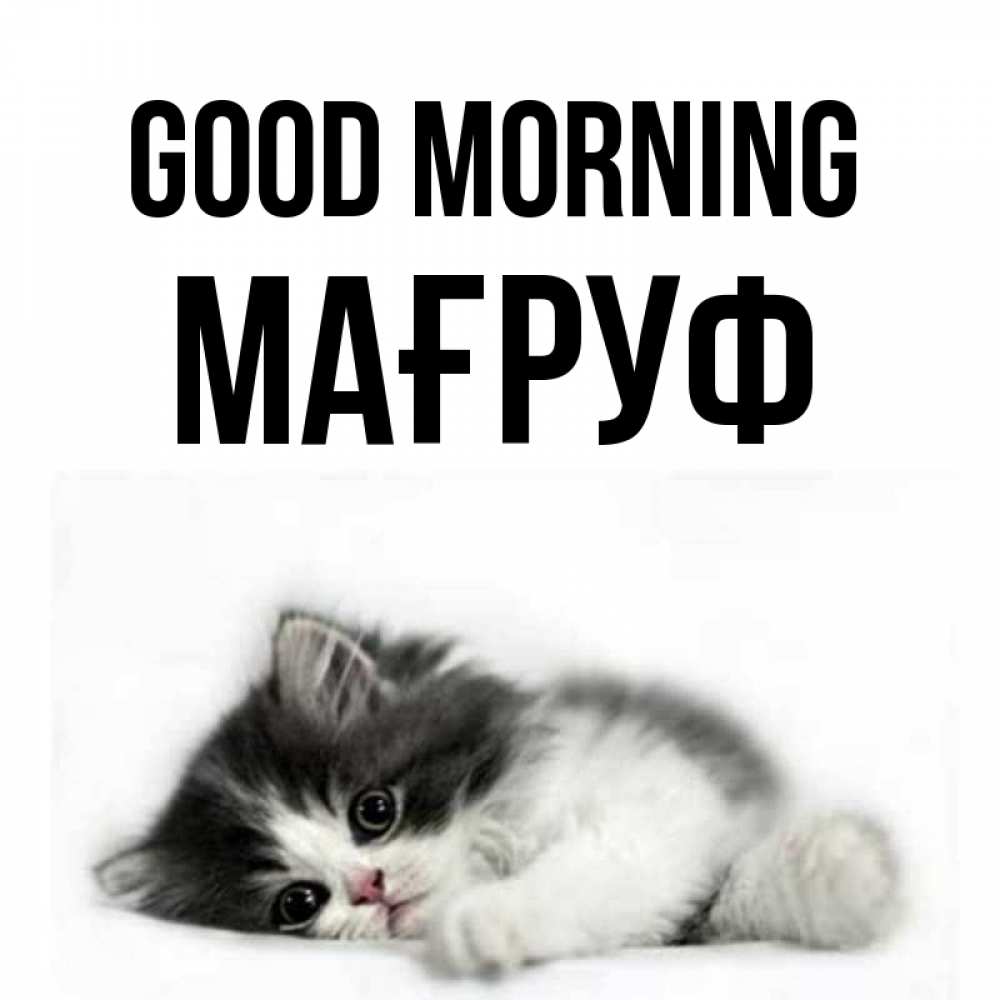 Greetings card с именем, МАҒРУФ Good morning кот лапки Greetings with text for free download 