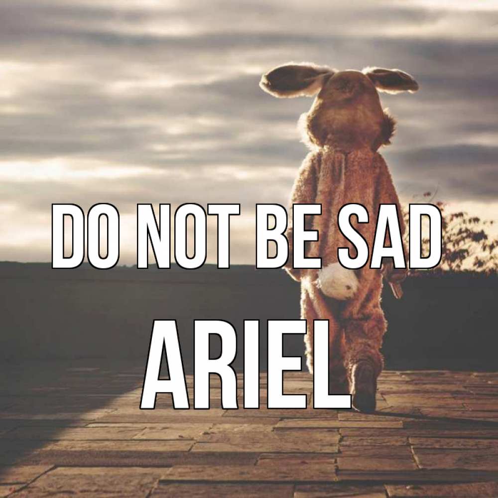 Greetings card с именем, Ariel Do not be sad со спины Greetings with text for free download 