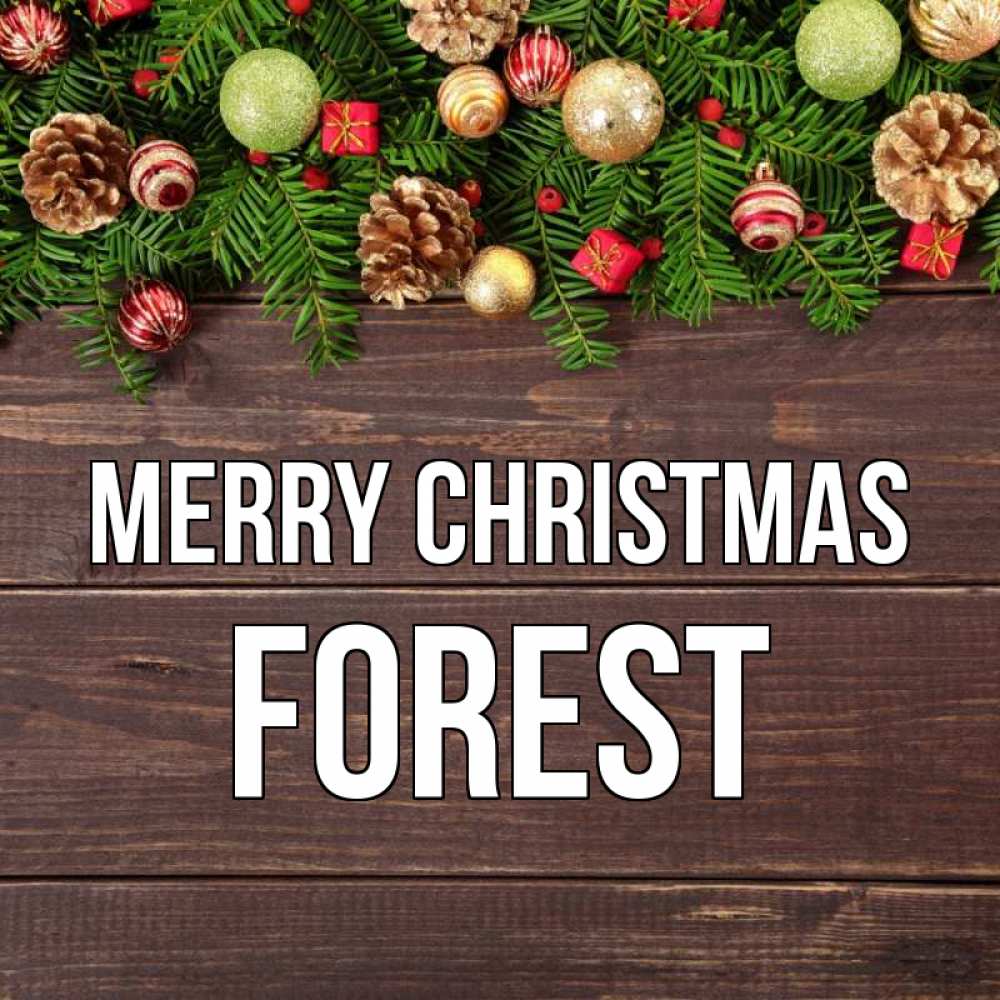 Greetings card с именем, Forest Merry Christmas с рождеством Greetings with text for free download 