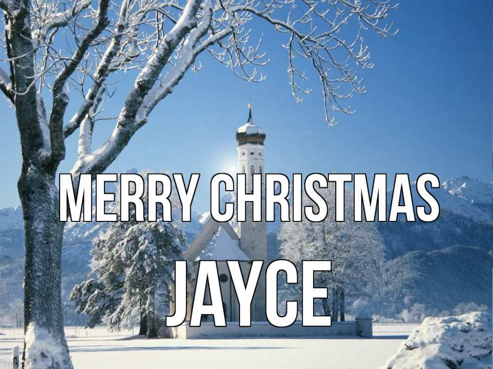 Greetings card с именем, Jayce Merry Christmas зима, храм, костел Greetings with text for free download 