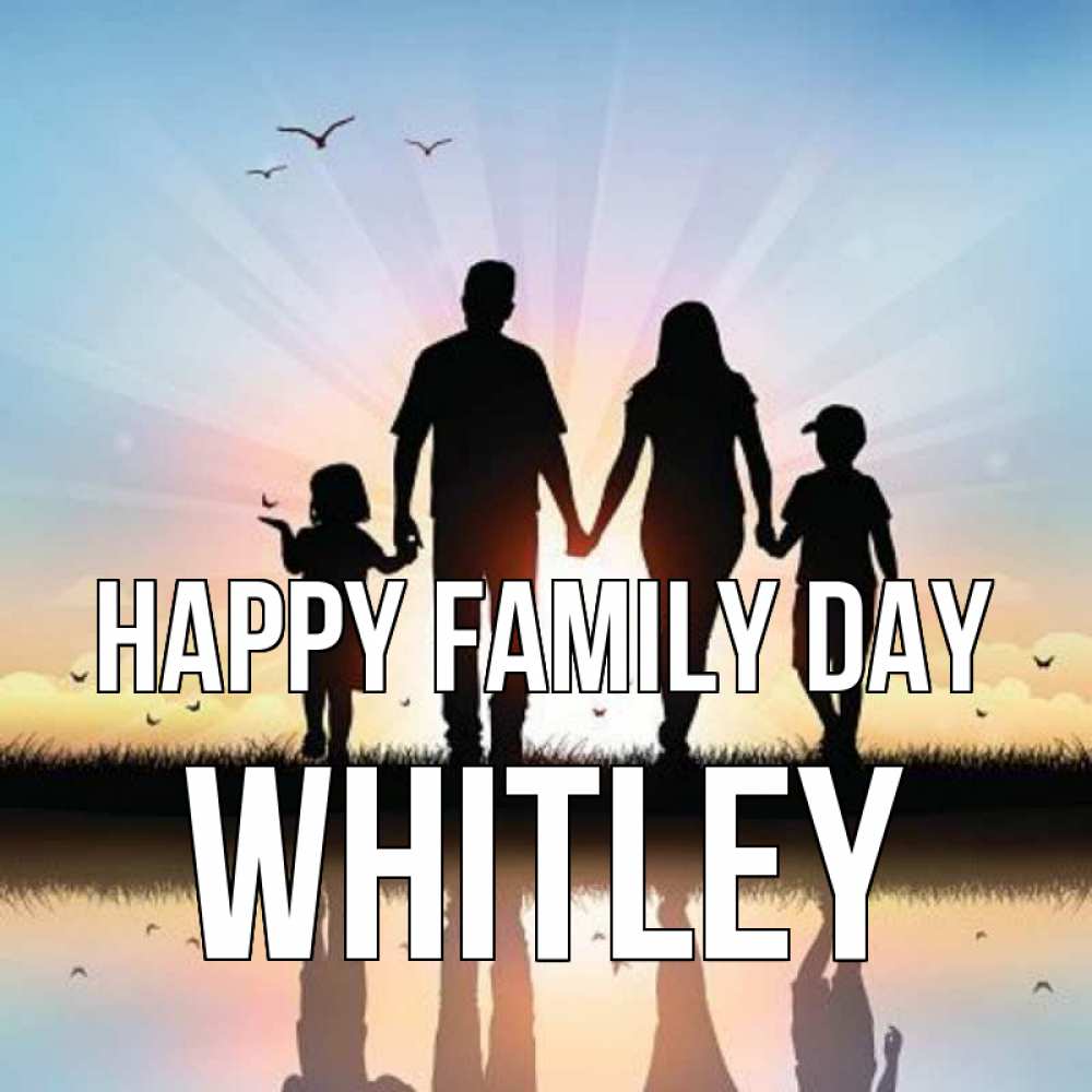 Greetings card с именем, Whitley happy family day сын, дочка, мама, папа, море , закат Greetings with text for free download 