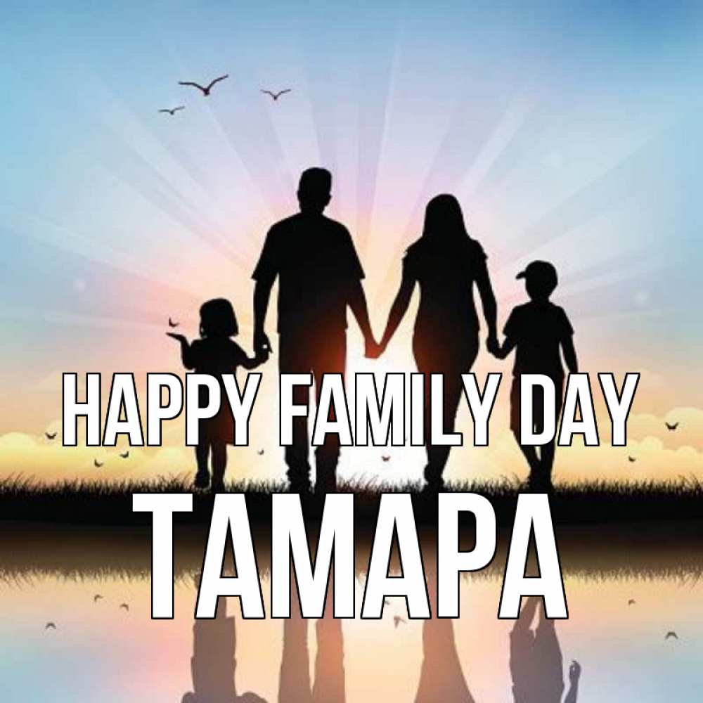 Greetings card с именем, ТАМАРА happy family day сын, дочка, мама, папа, море , закат Greetings with text for free download 
