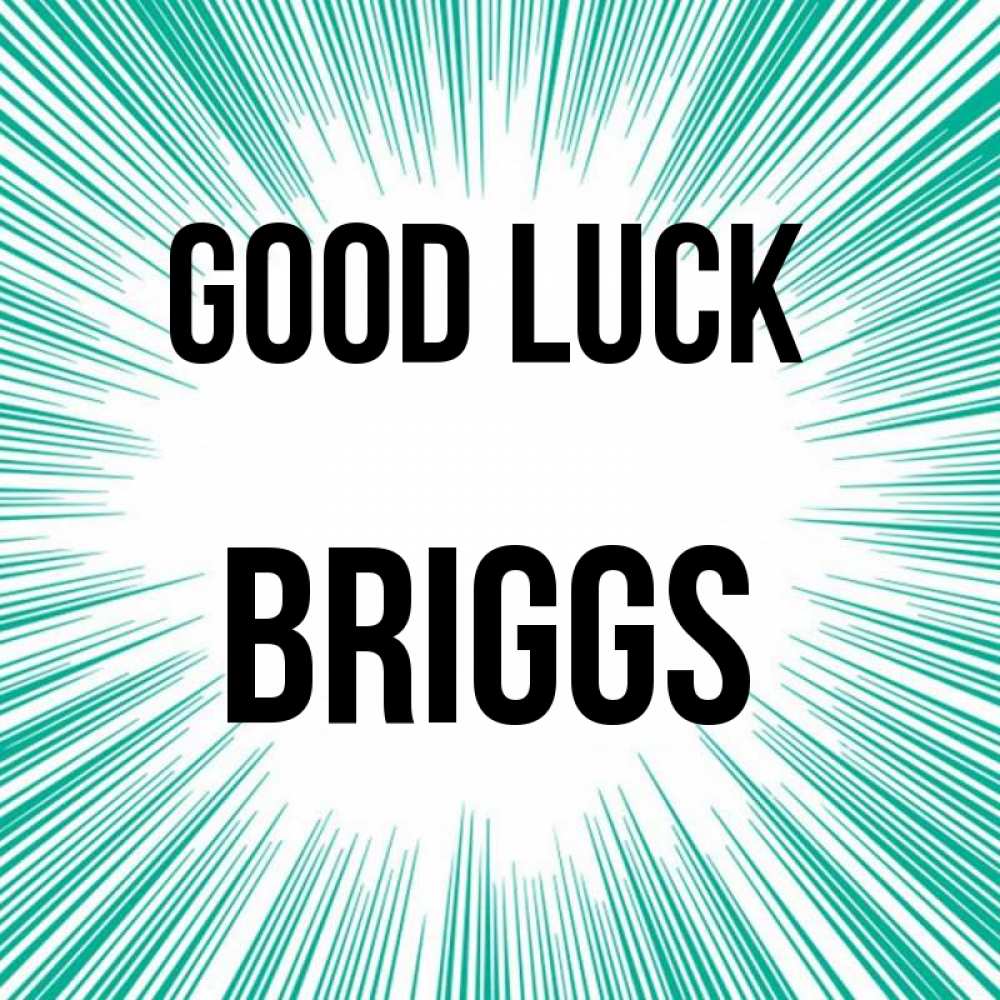 Greetings card с именем, Briggs Good luck на удачу Greetings with text for free download 