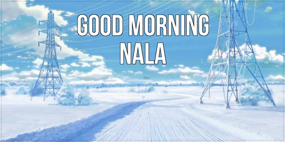 Greetings card с именем, Nala Good morning зимняя открытка Greetings with text for free download 