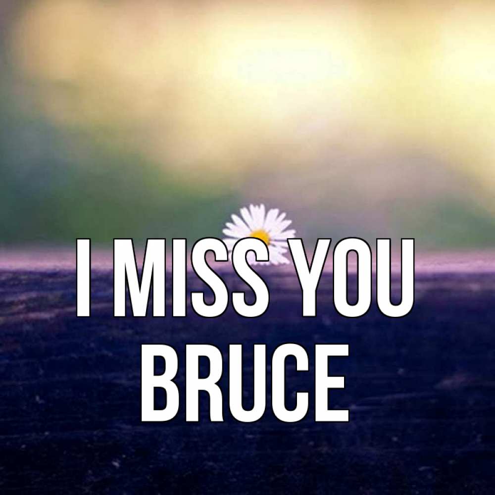 Greetings card с именем, Bruce I miss you приходи в гости Greetings with text for free download 