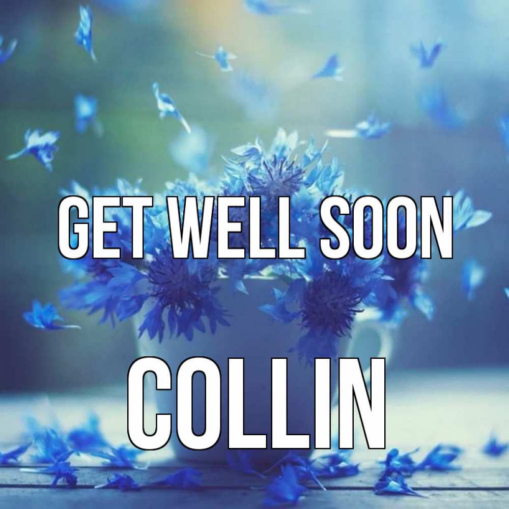 Greetings card с именем, Collin Get well soon кружка с зельем и цветами Greetings with text for free download 