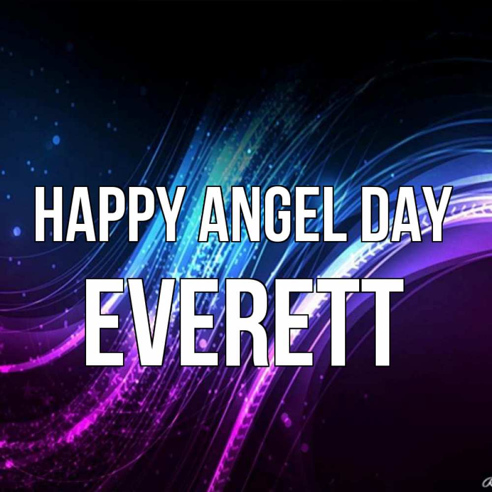 Greetings card с именем, Everett happy angel day фиолетовый фон Greetings with text for free download 