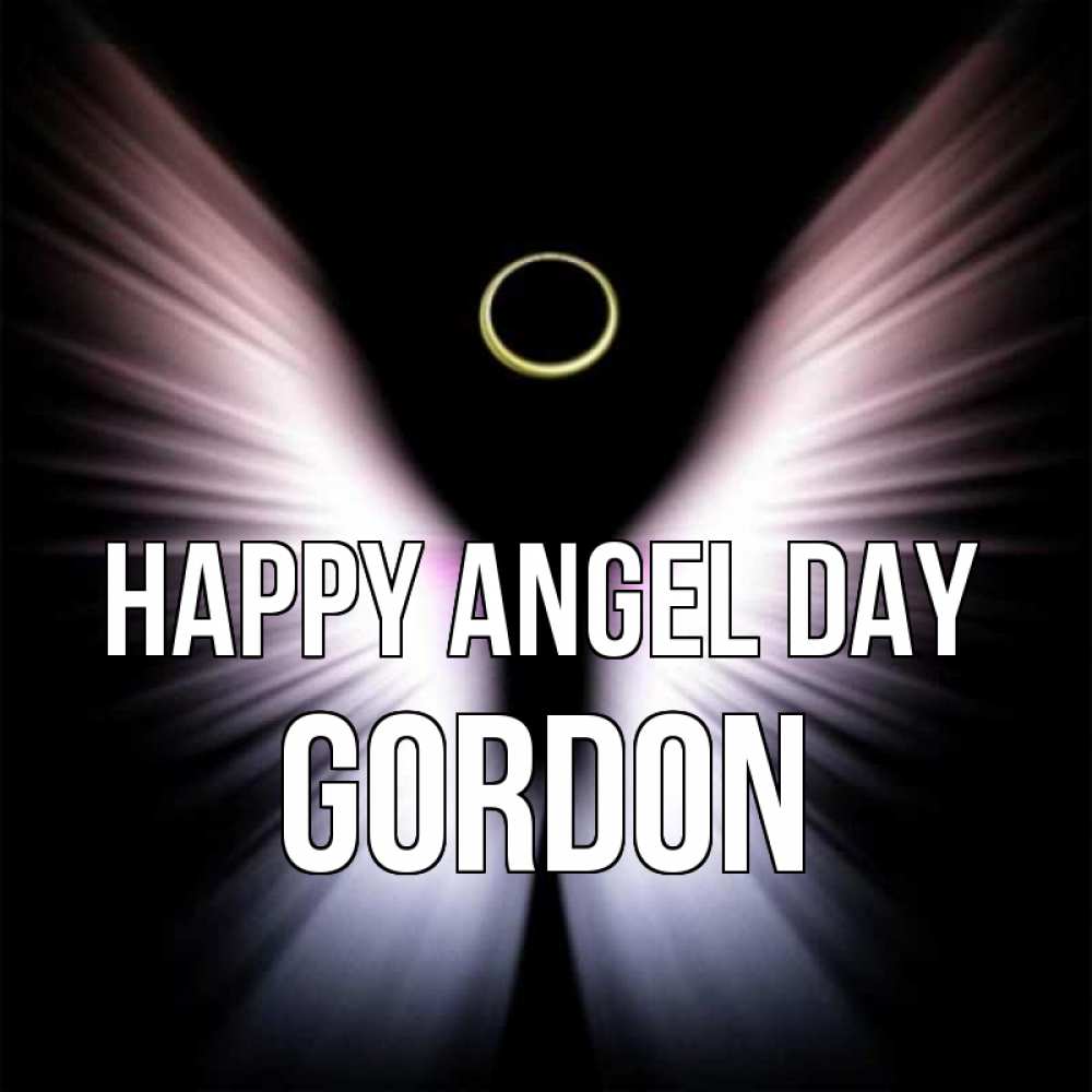 Greetings card с именем, Gordon happy angel day ангел из света Greetings with text for free download 