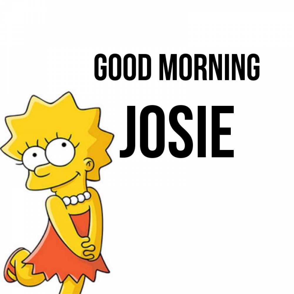 Greetings card с именем, Josie Good morning в платье и ожерелье Greetings with text for free download 