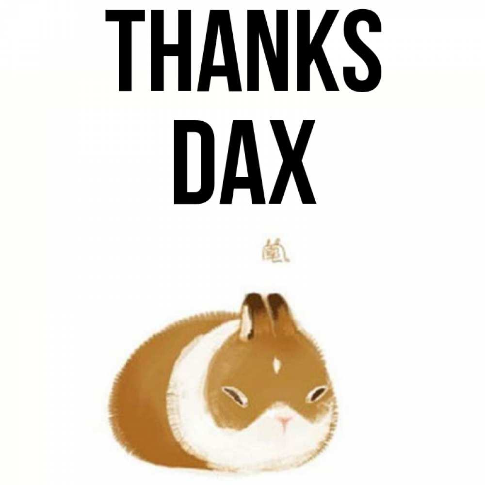 Greetings card с именем, Dax Thanks коричнево белый домашний питомец Greetings with text for free download 