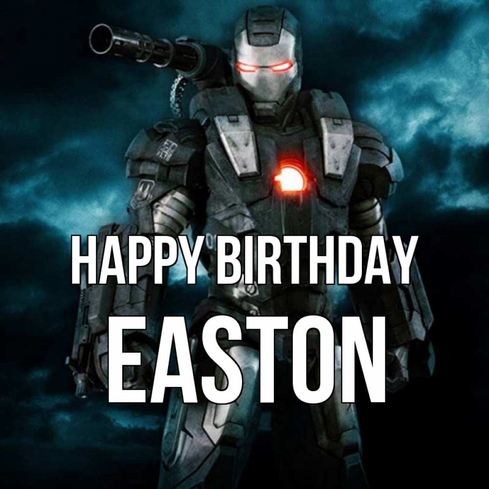 Greetings card с именем, Easton Happy Birthday марвел супергерой в новом костюме Greetings with text for free download 
