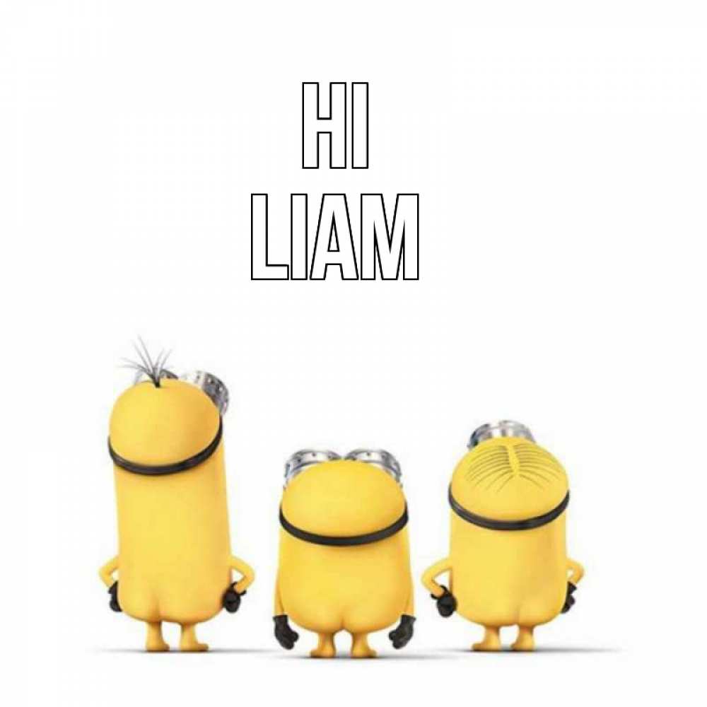 Greetings card с именем, Liam Hi приветики Greetings with text for free download 