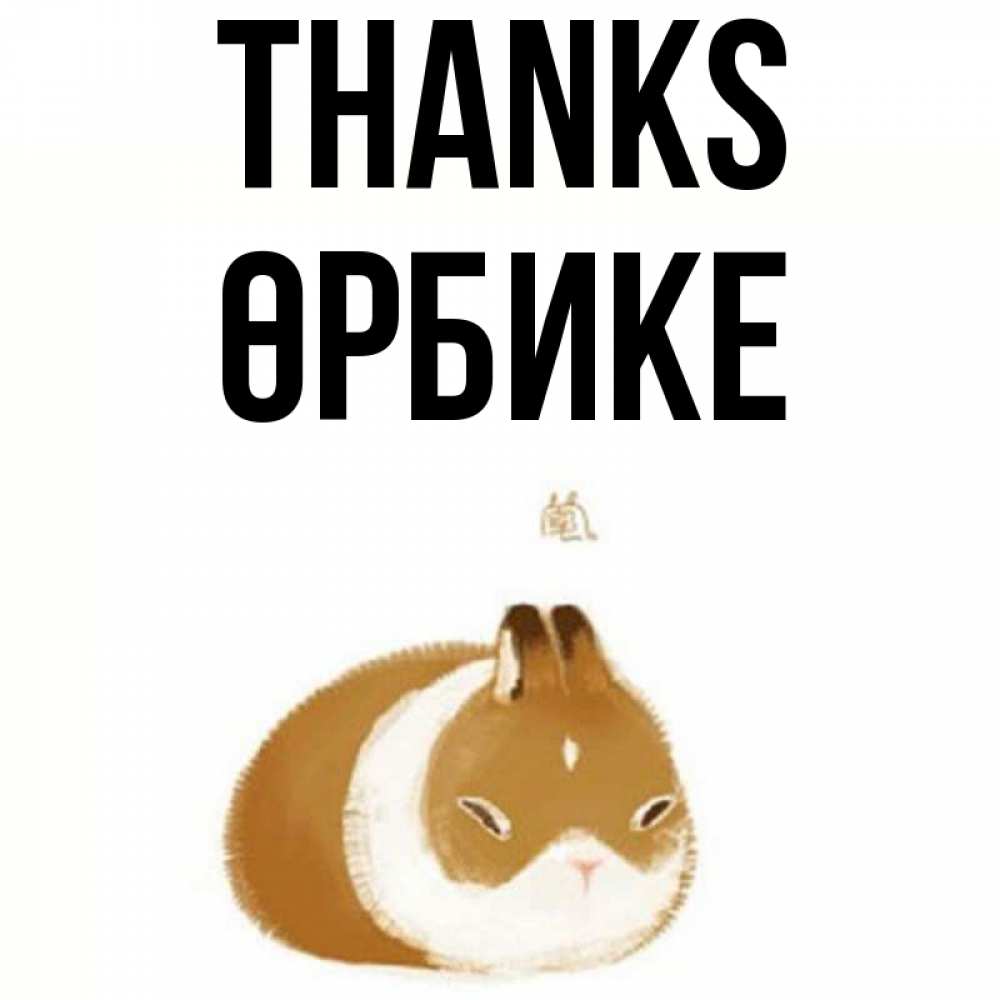 Greetings card с именем, ӨРБИКЕ Thanks коричнево белый домашний питомец Greetings with text for free download 
