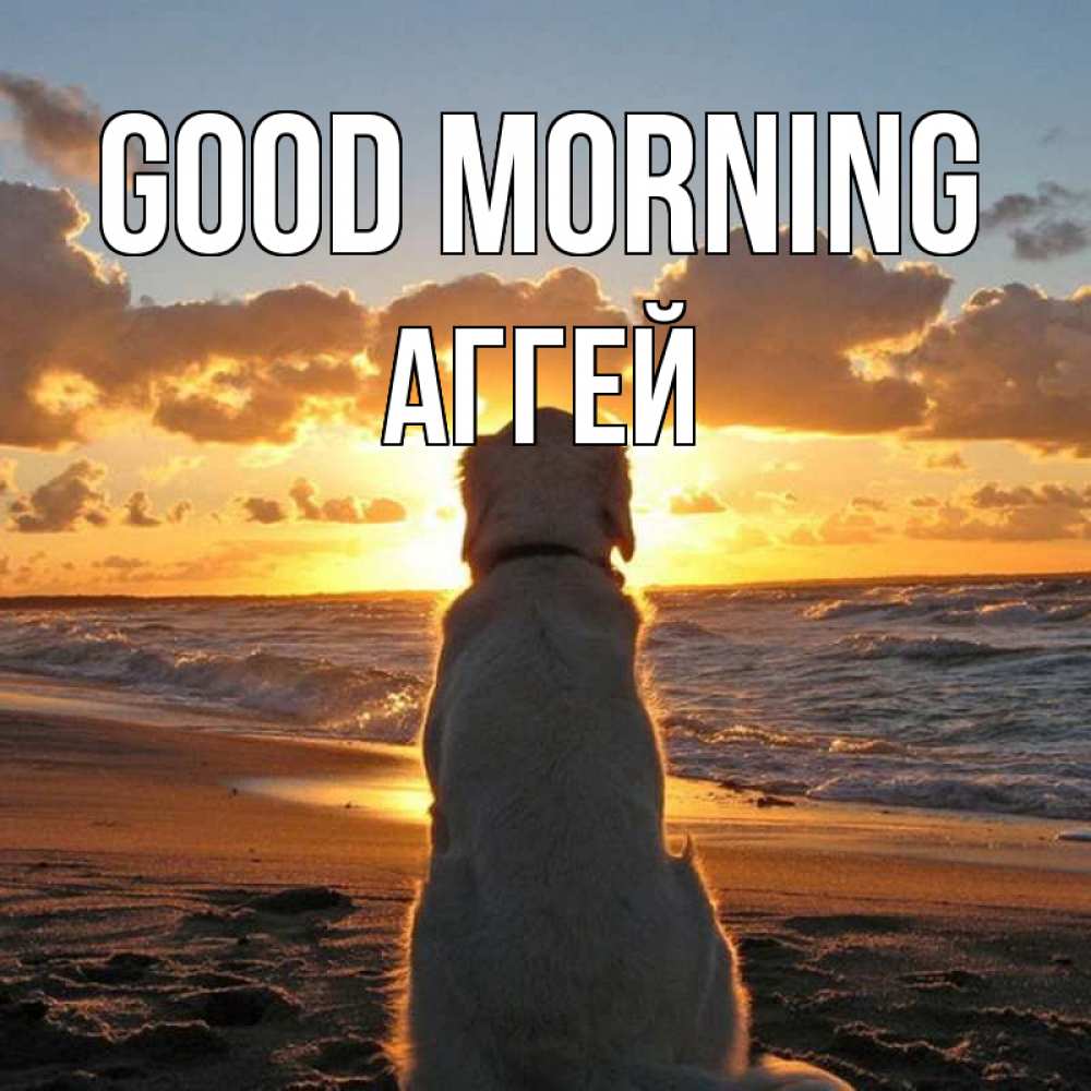 Greetings card с именем, Аггей Good morning восход солнца Greetings with text for free download 