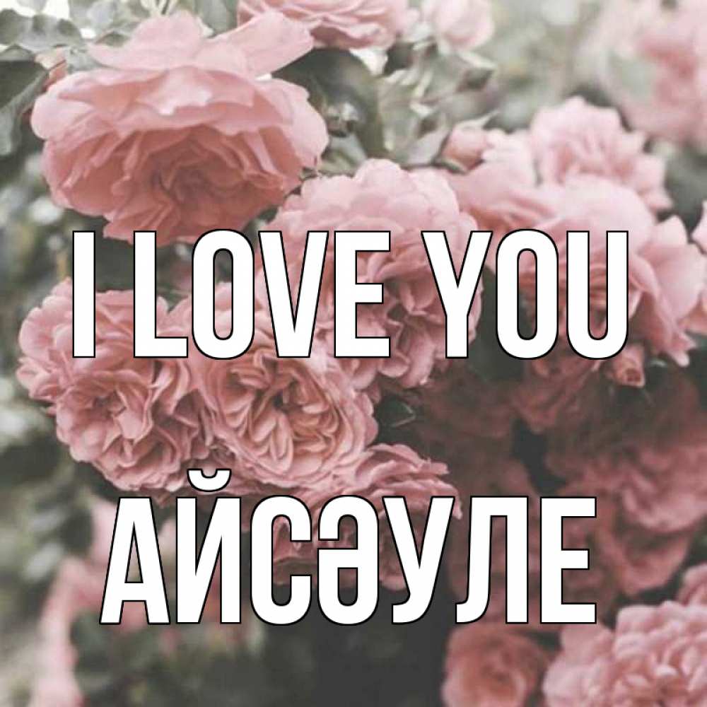 Greetings card с именем, АЙСӘУЛЕ I love you розы 3 Greetings with text for free download 