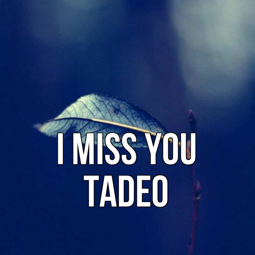 Greetings card с именем, Tadeo I miss you одна ветка 1 Greetings with text for free download 