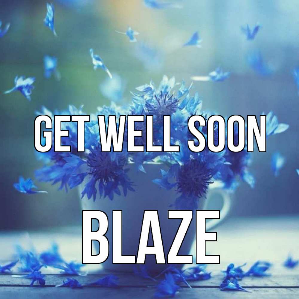 Greetings card с именем, Blaze Get well soon кружка с зельем и цветами Greetings with text for free download 