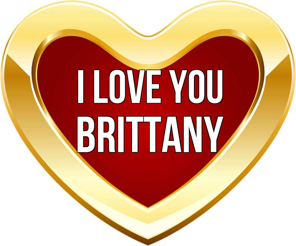Greetings card с именем, Brittany I love you из краски Greetings with text for free download 