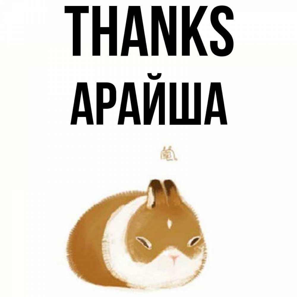 Greetings card с именем, АРАЙША Thanks коричнево белый домашний питомец Greetings with text for free download 