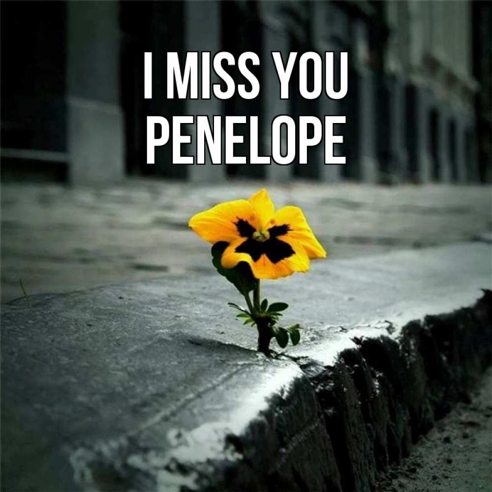 Greetings card с именем, Penelope I miss you надеюсь будет лучше Greetings with text for free download 