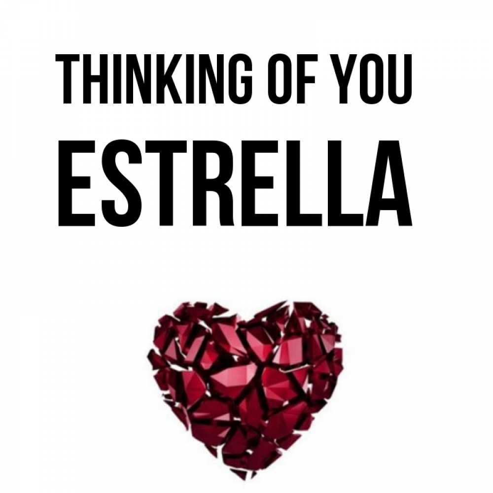 Greetings card с именем, Estrella Thinking of you рубиновое 1 Greetings with text for free download 