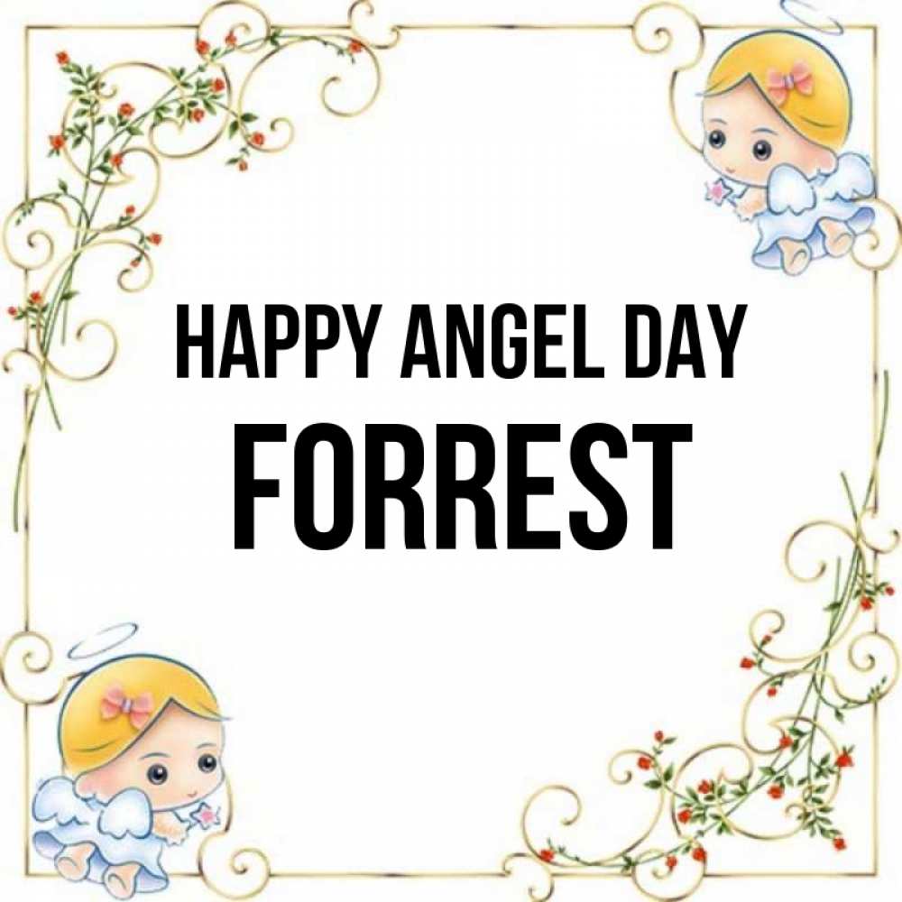 Greetings card с именем, Forrest happy angel day девочки ангелы Greetings with text for free download 
