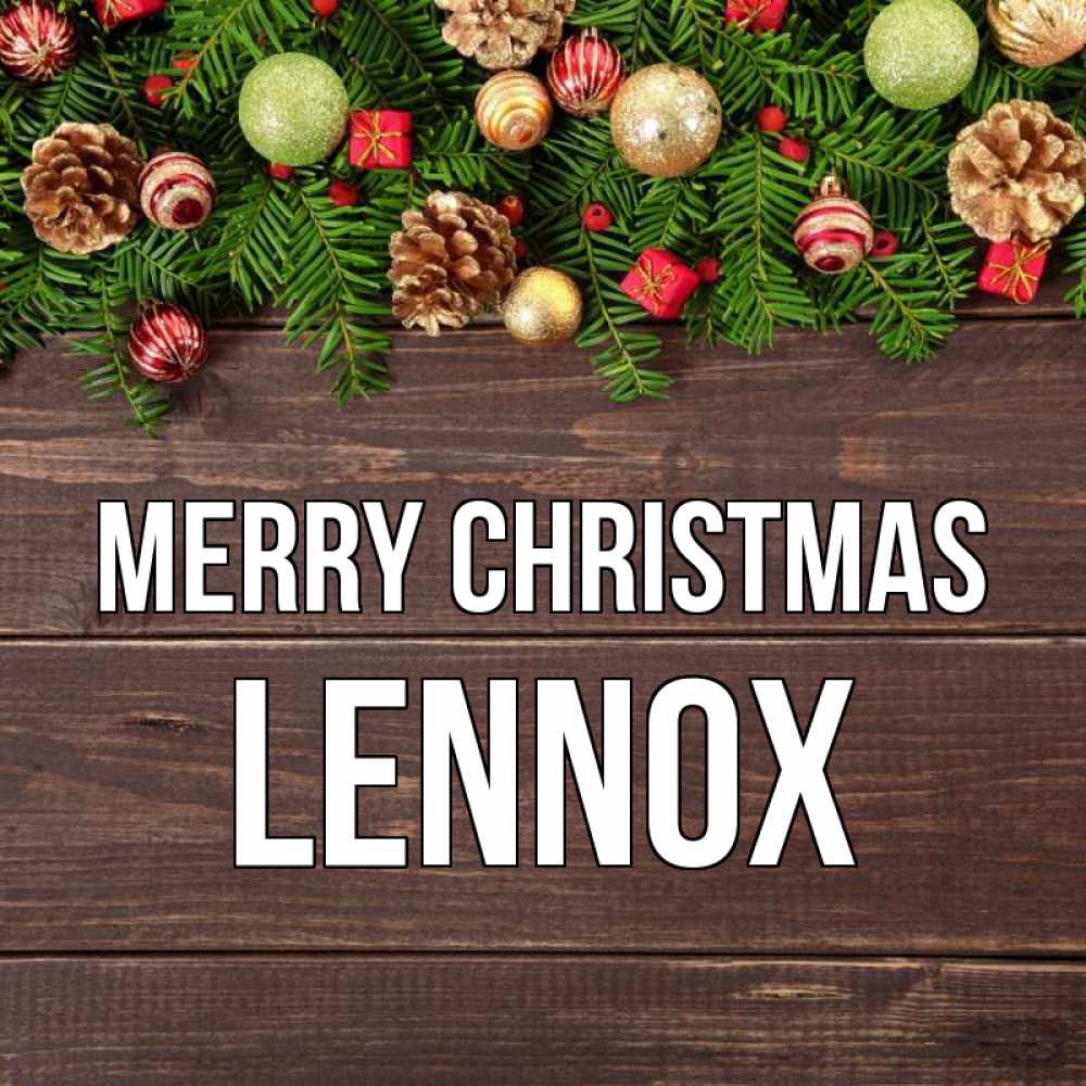 Greetings card с именем, Lennox Merry Christmas с рождеством Greetings with text for free download 