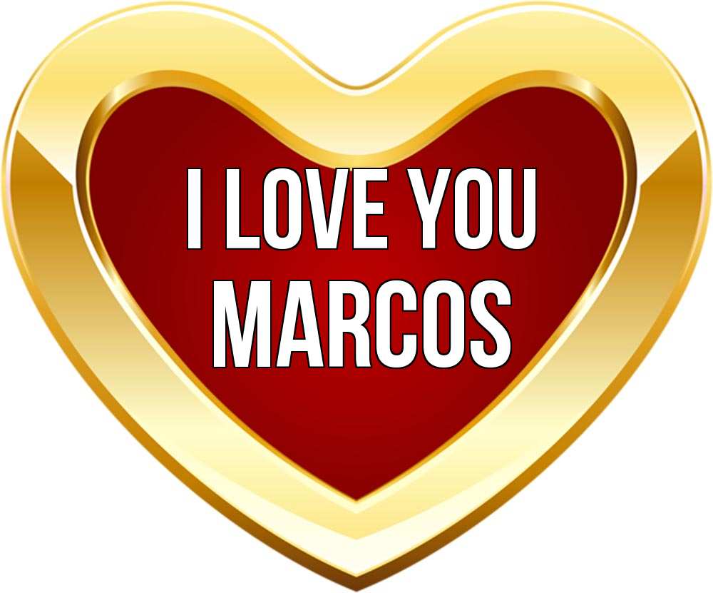Greetings card с именем, Marcos I love you из краски Greetings with text for free download 