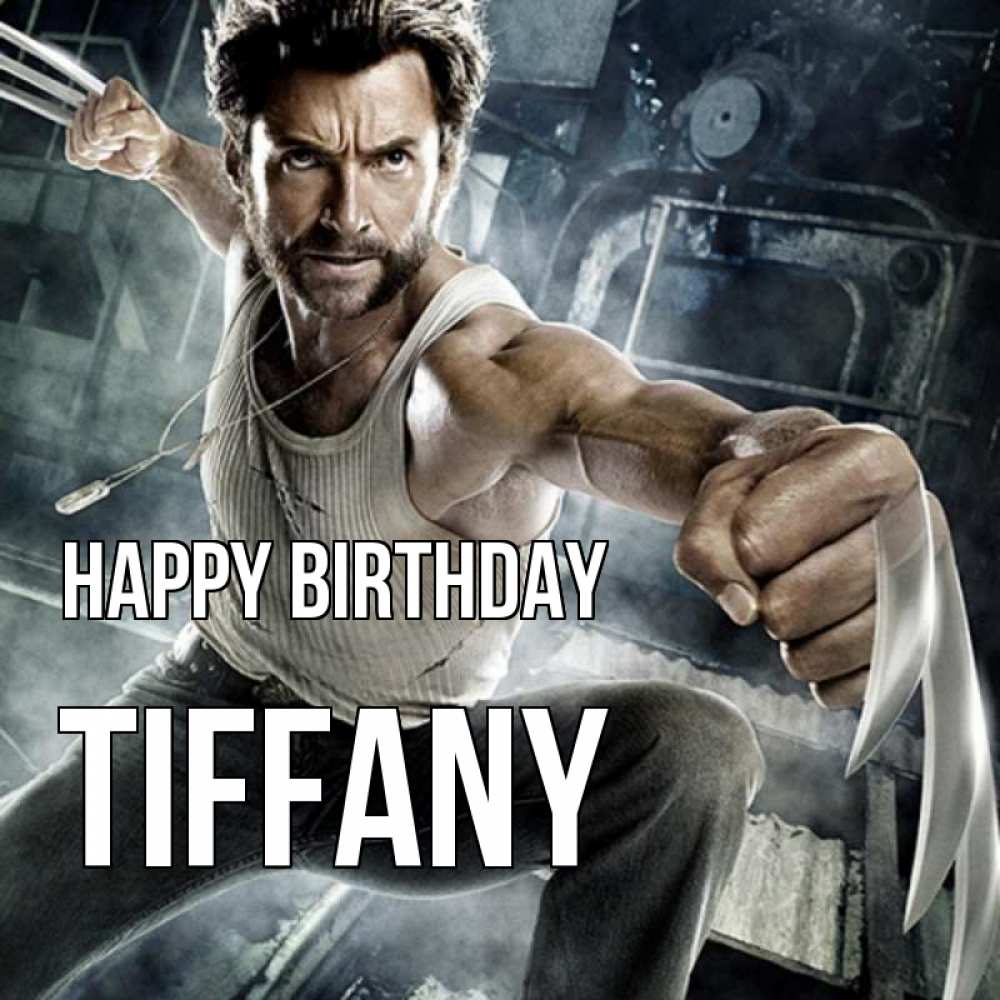 Greetings card с именем, Tiffany Happy Birthday супергерой в ярости Greetings with text for free download 