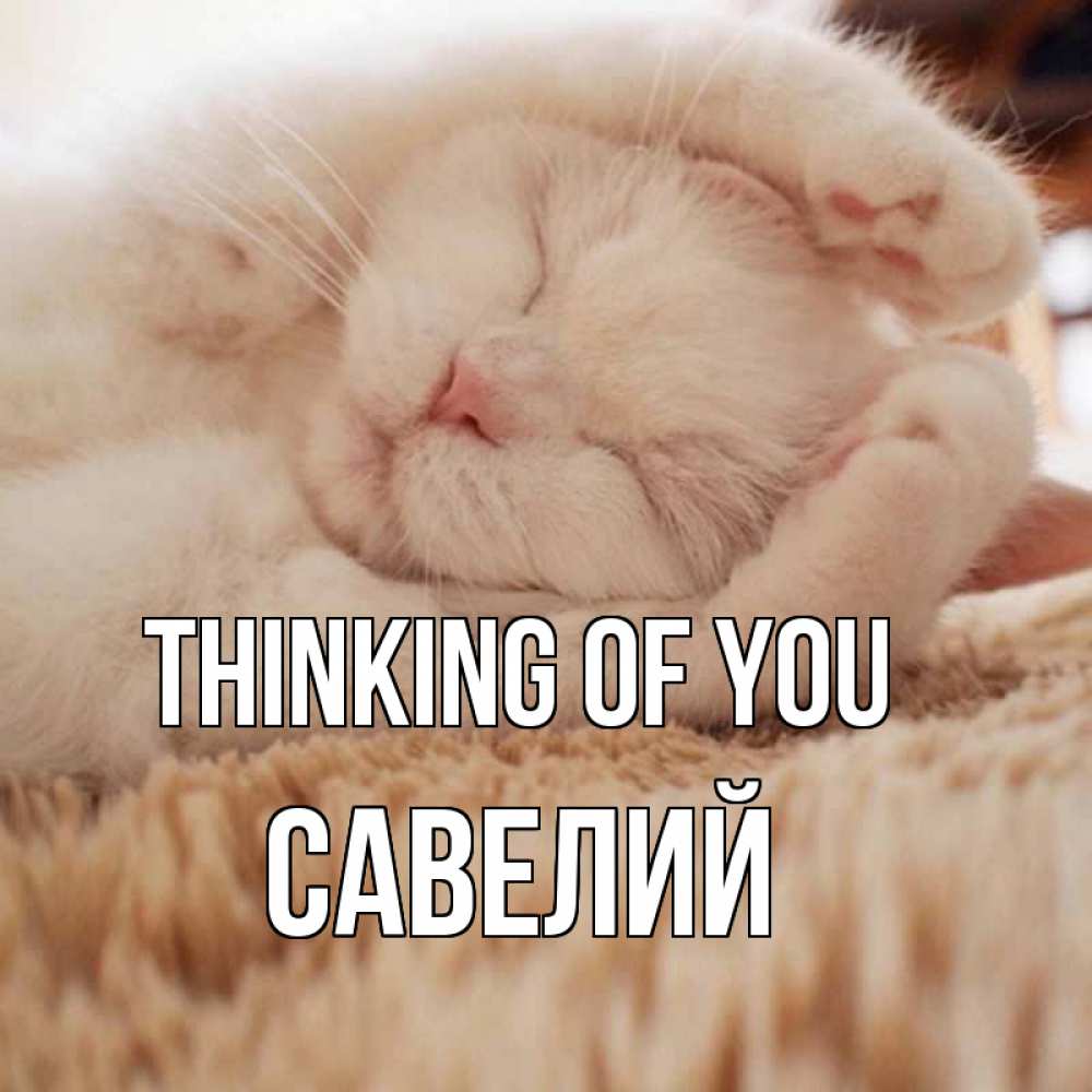 Greetings card с именем, Савелий Thinking of you для любимой девушки милота Greetings with text for free download 