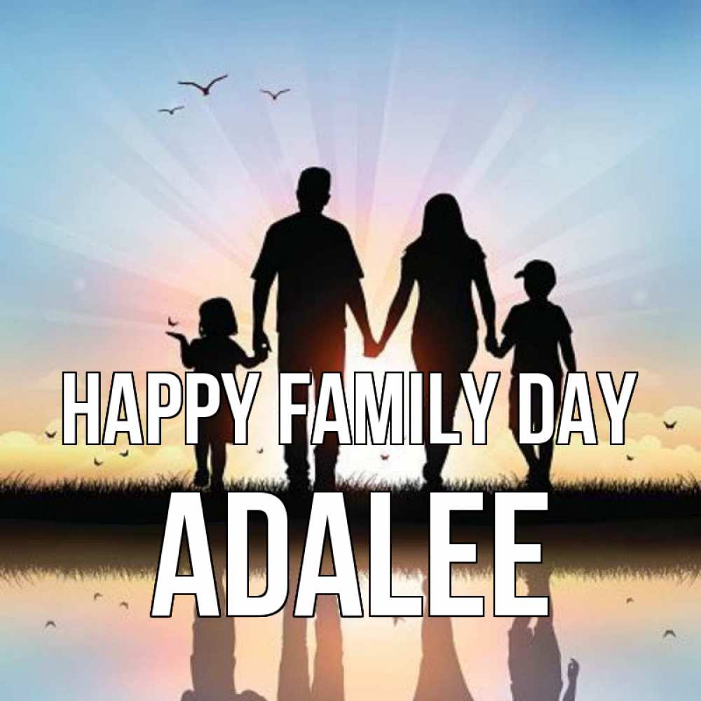 Greetings card с именем, Adalee happy family day сын, дочка, мама, папа, море , закат Greetings with text for free download 
