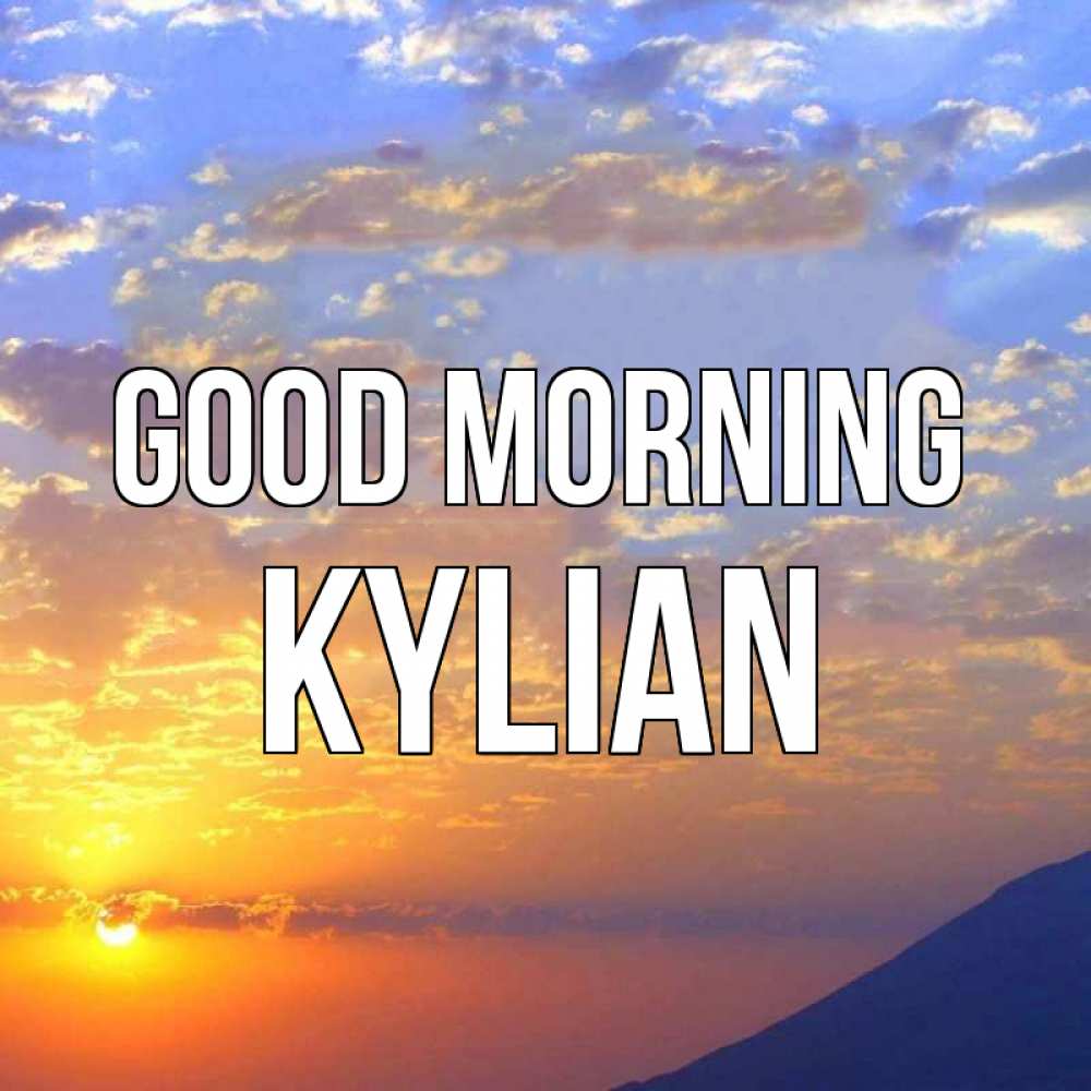 Greetings card с именем, Kylian Good morning облака и солнце Greetings with text for free download 