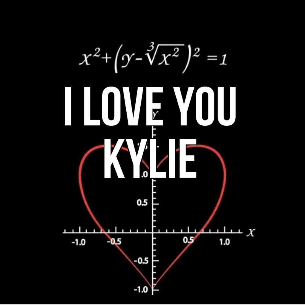 Greetings card с именем, Kylie I love you сердечная формула Greetings with text for free download 