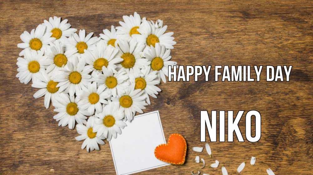 Greetings card с именем, Niko happy family day с днем семьи Greetings with text for free download 