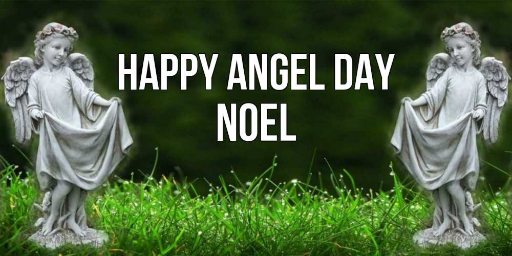 Greetings card с именем, Noel happy angel day небо, ангел, девушка Greetings with text for free download 