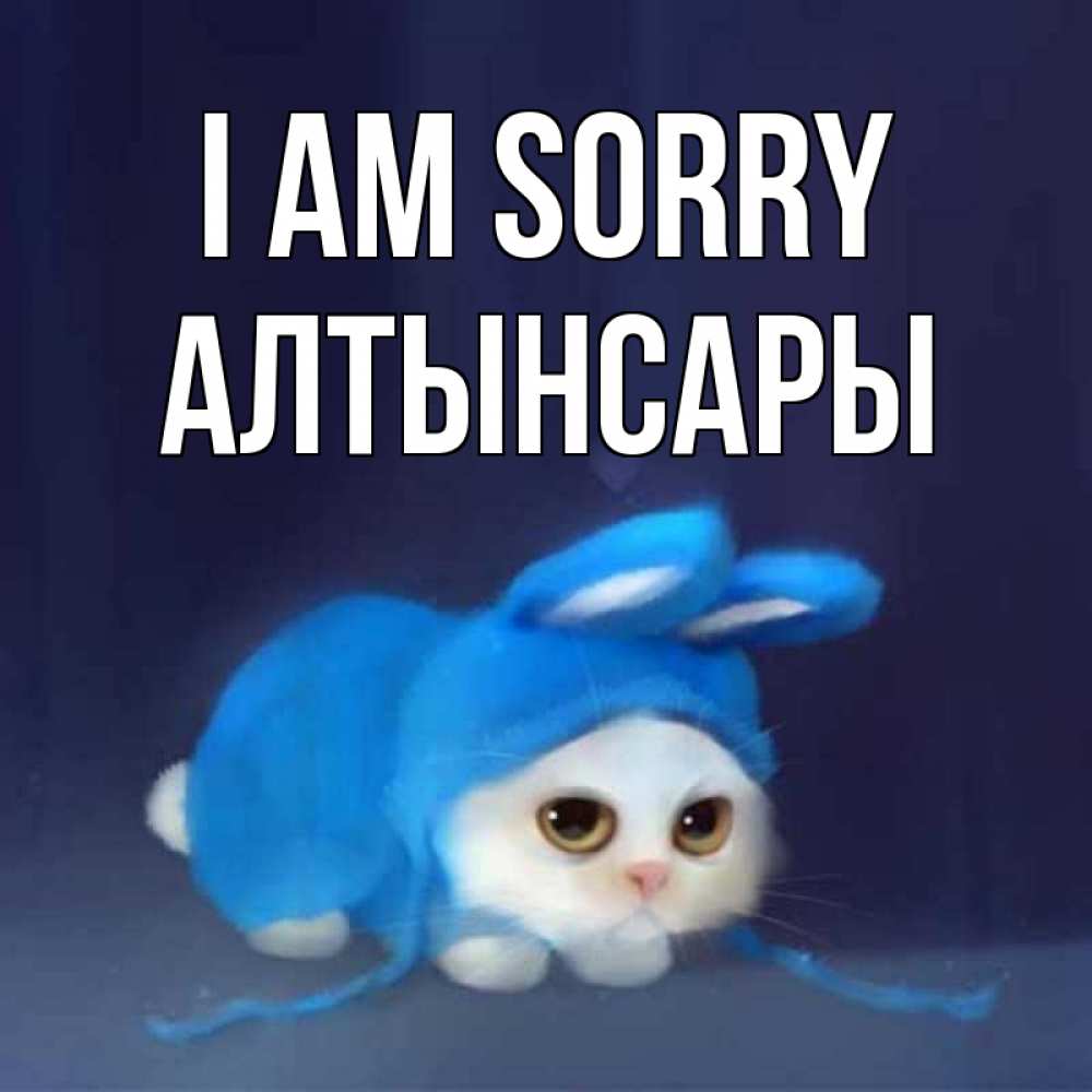Greetings card с именем, Алтынсары I am sorry невинный котозай просит прощения Greetings with text for free download 