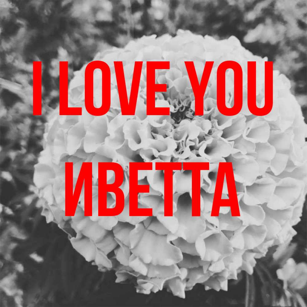 Greetings card с именем, Иветта I love you подпись Greetings with text for free download 