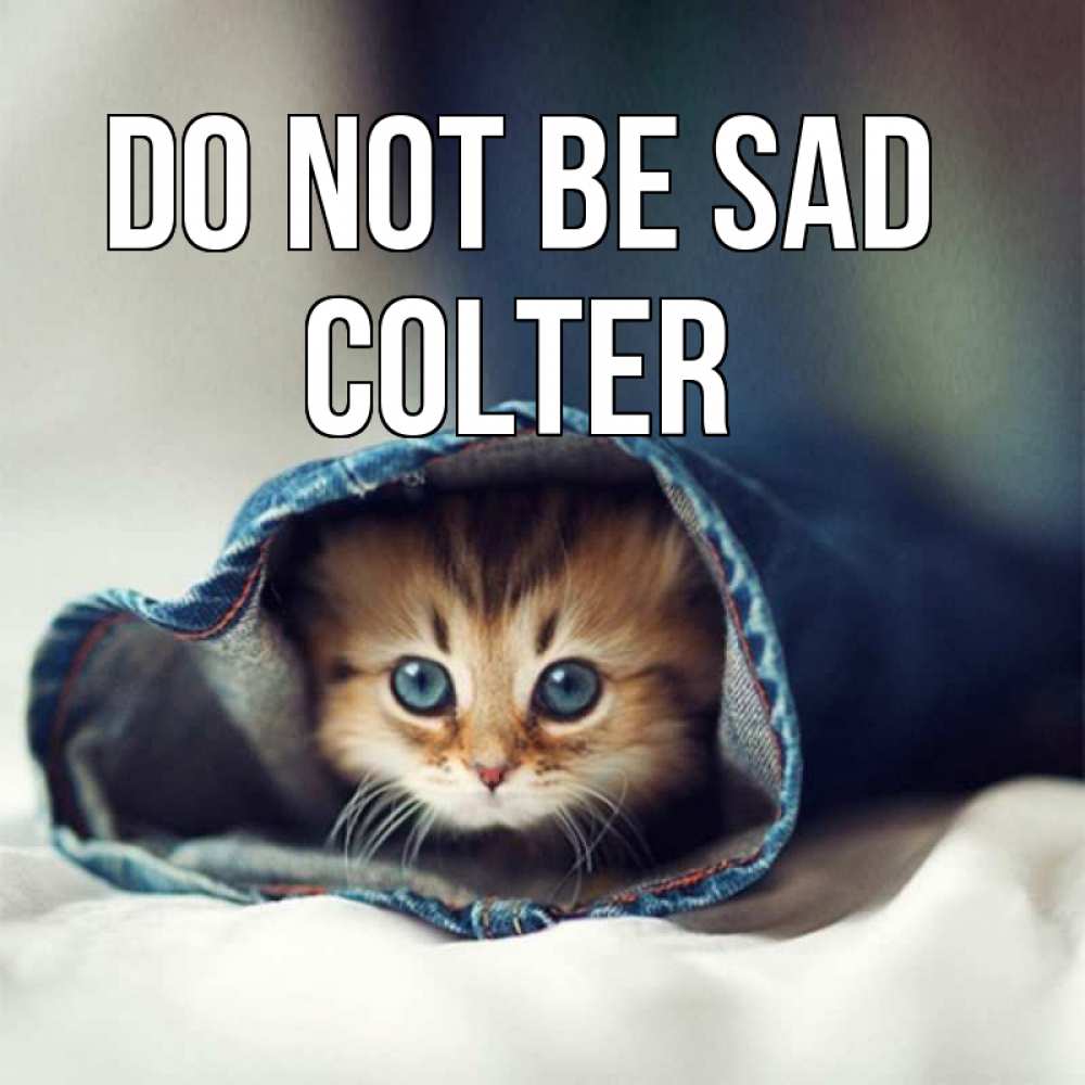 Greetings card с именем, Colter Do not be sad рыжик котик Greetings with text for free download 