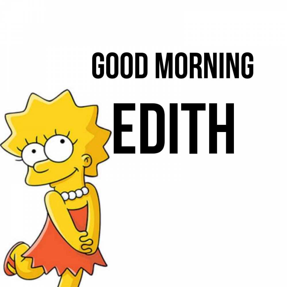 Greetings card с именем, Edith Good morning в платье и ожерелье Greetings with text for free download 